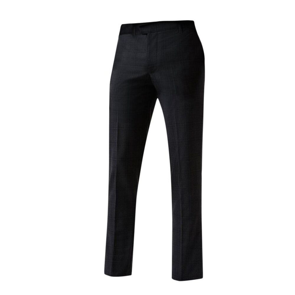 Burton Mens Checked Slim Suit Trousers / Charcoal